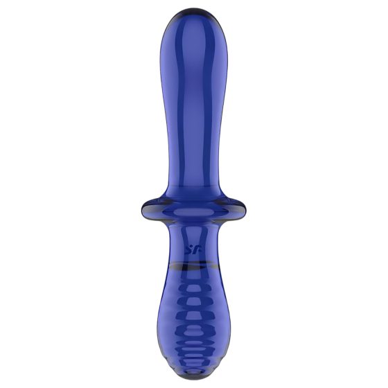 Satisfyer Double Crystal - Double-Ended Glass Dildo (Blue)