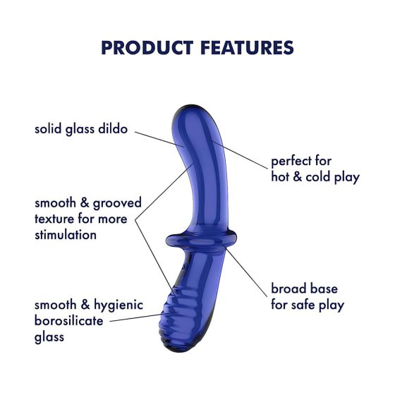 Satisfyer Double Crystal - Double-Ended Glass Dildo (Blue)