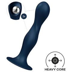   Satisfyer Double Ball-R - Weighted Dildo with Suction Base (Dark Blue)