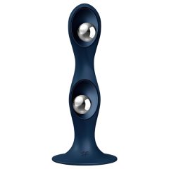   Satisfyer Double Ball-R - Weighted Dildo with Suction Base (Dark Blue)