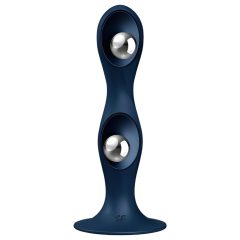   Satisfyer Double Ball-R - suction-cup weighted dildo (dark blue)