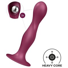   Satisfyer Double Ball-R - Weighted Dildo with Suction Cup (Red)