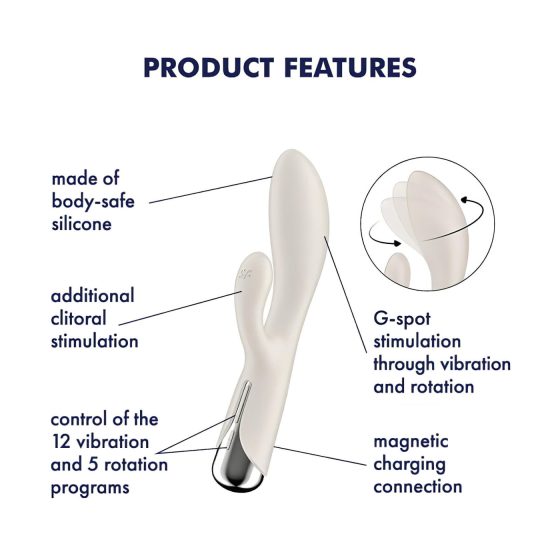 Satisfyer Spinning Rabbit 1 - Rotating Clitoral Vibrator (Beige)