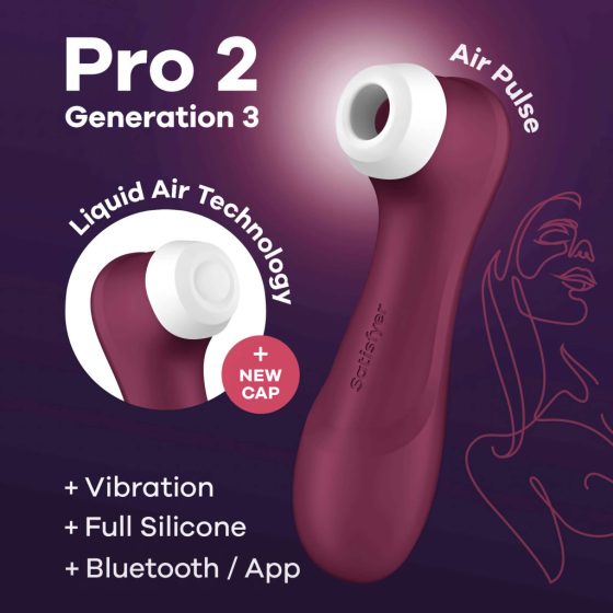 Satisfyer Pro 2 Gen3 - Smart Air Pulse Clitoral Stimulator (Burgundy)