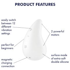   Satisfyer Dew Drop - Rechargeable, Waterproof Clitoral Vibrator (White)