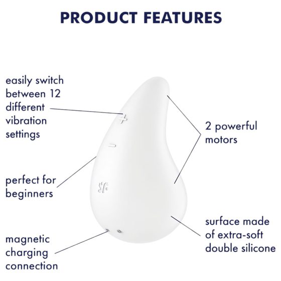 Satisfyer Dew Drop - rechargeable, waterproof clitoral vibrator (white)