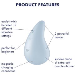   Satisfyer Dew Drop - Rechargeable, Waterproof Clitoral Vibrator (Blue)