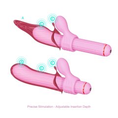   Magic Stick - Vibrator with Interchangeable Clitoral Arm (Pink)