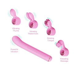 Magic Stick - vibrator with interchangeable wand (pink)