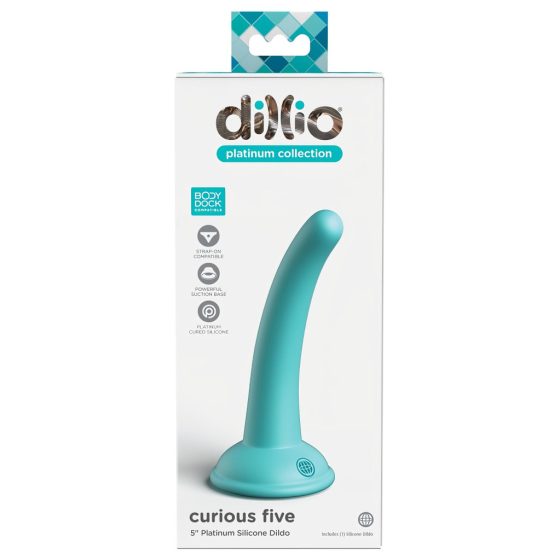 Dillio Curious Five - Suction Cup Silicone Dildo (15cm) - Turquoise