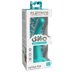   Dillio Curious Five - Suction Cup Silicone Dildo (15cm) - Turquoise