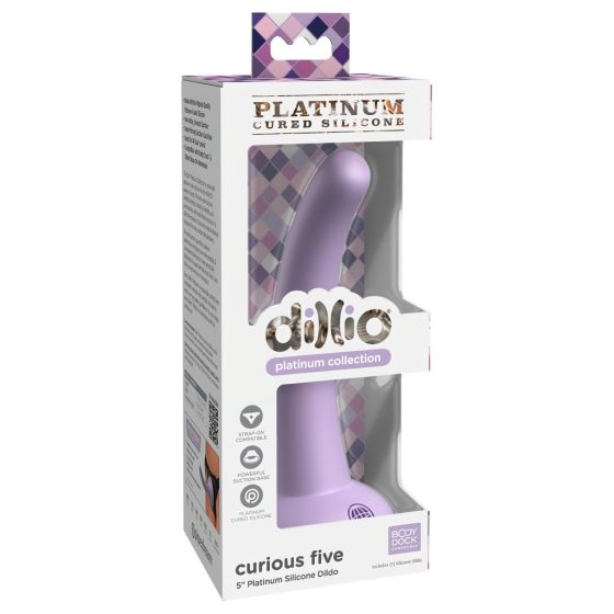 Dillio Curious Five - suction cup silicone dildo (15cm) - purple