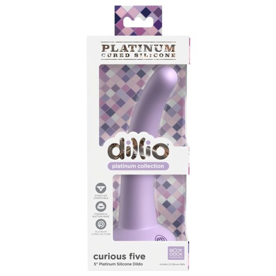 Dillio Curious Five - suction cup silicone dildo (15cm) - purple