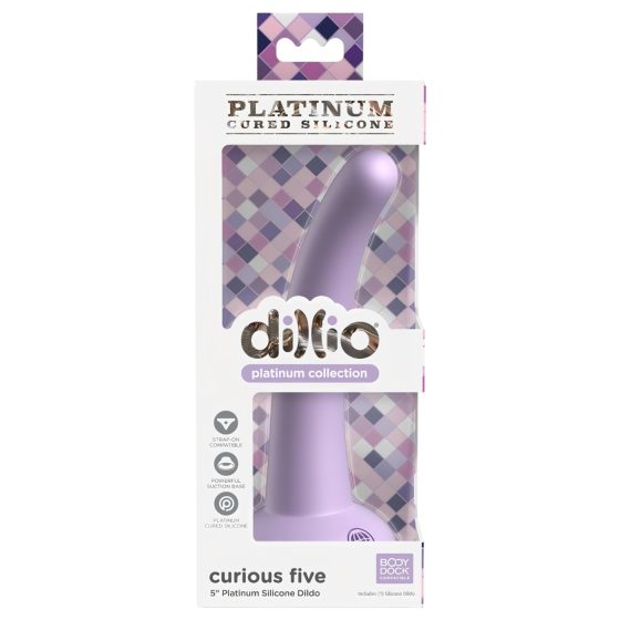 Dillio Curious Five - suction cup silicone dildo (15cm) - purple