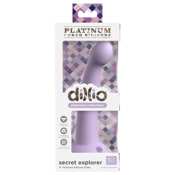 Dillio Secret Explorer - Suction Cup Glans Dildo (17cm) - Purple