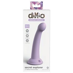   Dillio Secret Explorer - Suction Cup Glans Dildo (17cm) - Purple