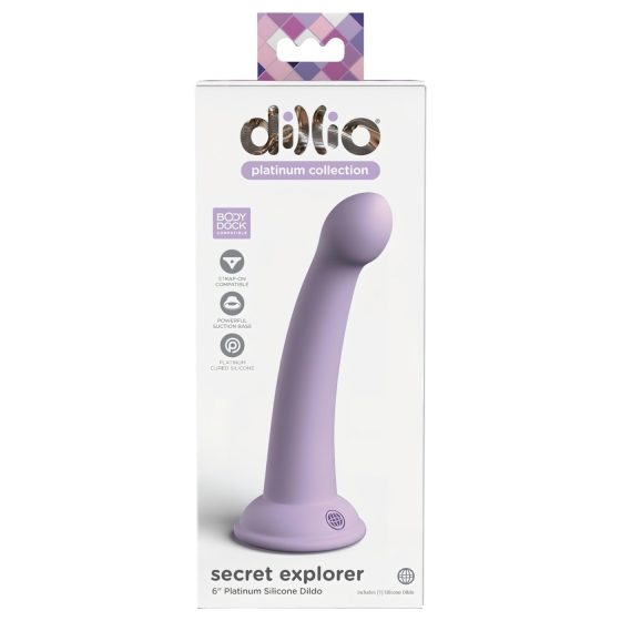 Dillio Secret Explorer - Suction Cup Glans Dildo (17cm) - Purple