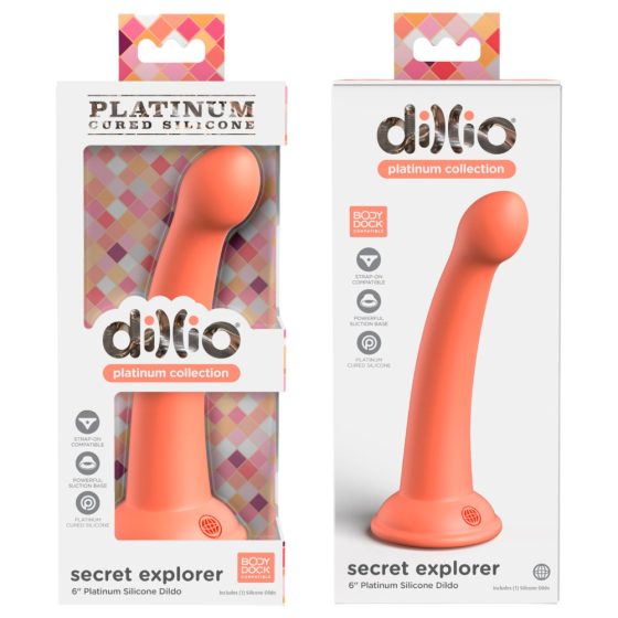 Dillio Secret Explorer - Suction Cup Dildo (17cm) - Orange