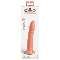 Dillio Wild Thing - Suction Cup Ribbed Dildo (19cm) - Orange