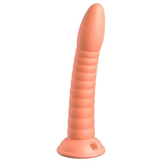 Dillio Wild Thing - Suction Cup Ribbed Dildo (19cm) - Orange