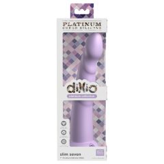   Dillio Slim Seven - suction cup stimulating dildo (20cm) - purple