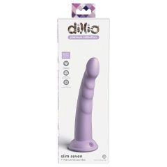   Dillio Slim Seven - suction cup stimulating dildo (20cm) - purple