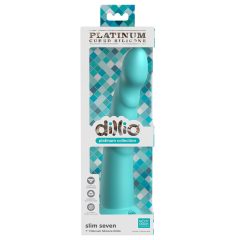   Dillio Slim Seven - Suction Cup Stimulating Dildo (20cm) - Turquoise