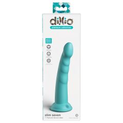   Dillio Slim Seven - Suction Cup Stimulating Dildo (20cm) - Turquoise