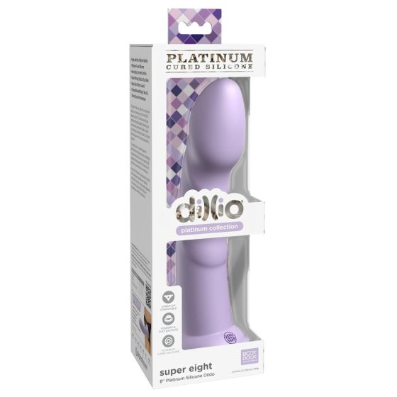 Dillio Super Eight - Suction Cup Silicone Dildo (21cm) - Purple