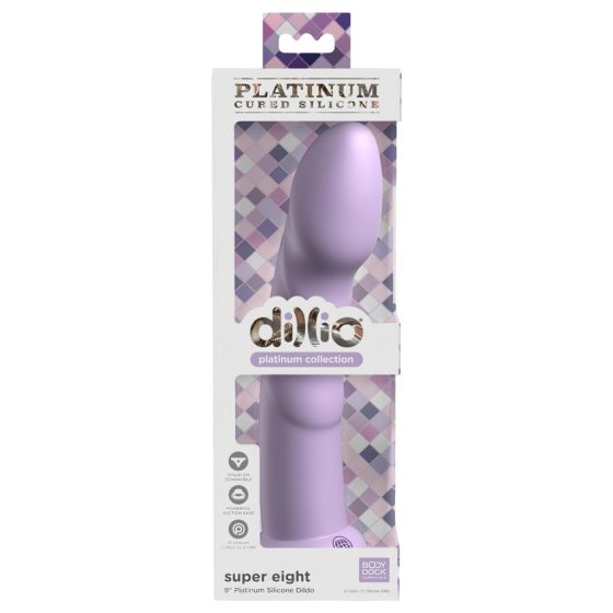 Dillio Super Eight - Suction Cup Silicone Dildo (21cm) - Purple