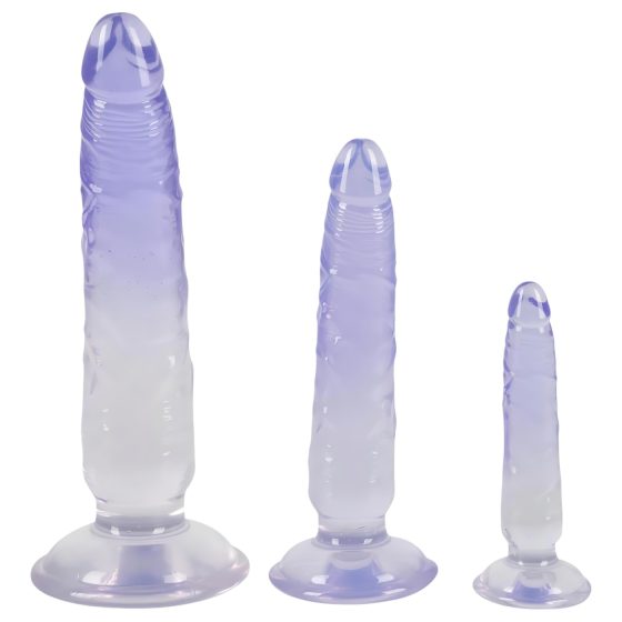 Crystal Clear - Anal Trainer Dildo Set - 3pcs (Transparent-Blue)