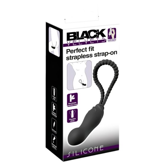 Black Velvet Perfect Fit - Strapless Strap-on Dildo (Black)