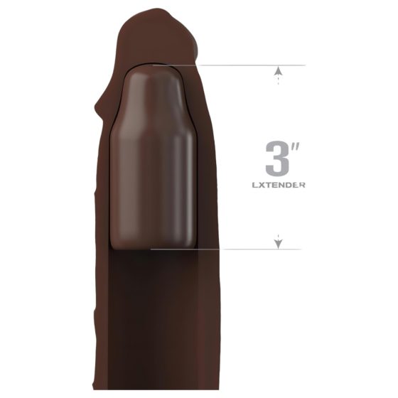 X-TENSION Elite 3 - Brown Penis Sleeve with Scrotum Ring