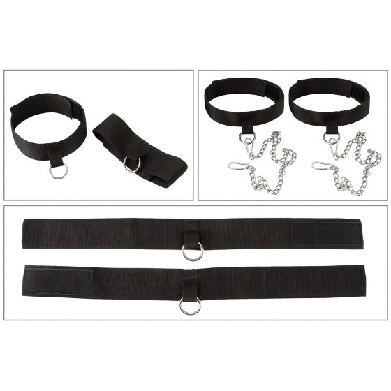 Bad Kitty - Bondage Set with Pillow - 11 Pieces (Black)