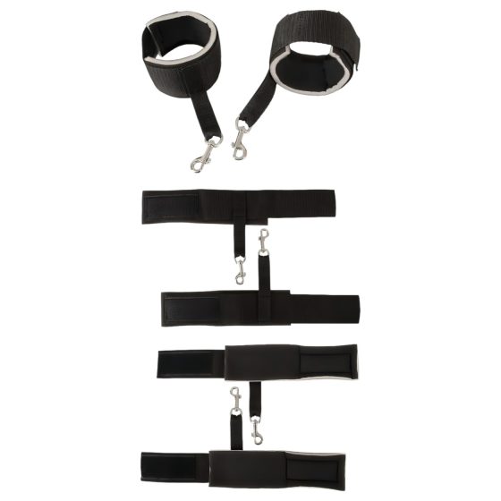 Bad Kitty - Bondage Set with Pillow - 11 Pieces (Black)