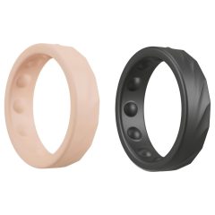   You2Toys 4in1 - Penis and Ball Ring Set - 2 Piece (Natural-Black)