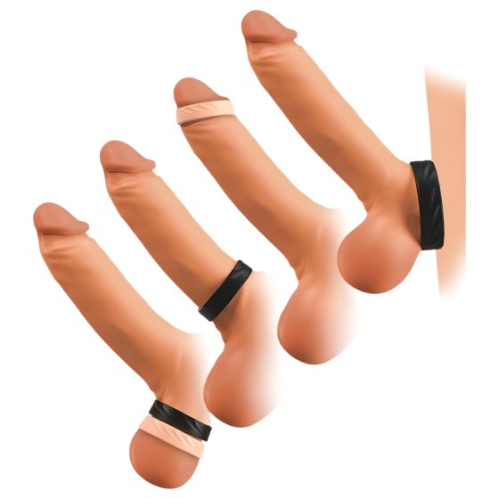 You2Toys 4in1 - Penis and Ball Ring Set - 2 Piece (Natural-Black)