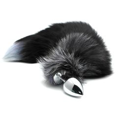   Alive Anal Pleasure - Medium Anal Plug with Fox Tail (Silver-Black)