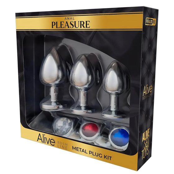 Alive Anal Pleasure - Metal Anal Dildo Set (Silver)