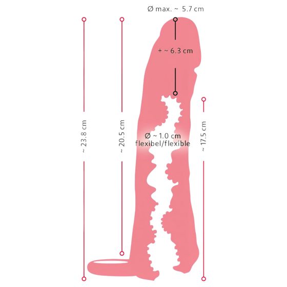 Nature Skin - 2 in 1 Fake Vagina and Penis Sleeve - 9 Inches (Natural)