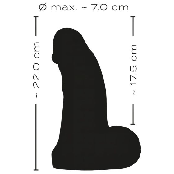 Realistixxx Real Giant - Testicular Dildo - 22 cm (Black)