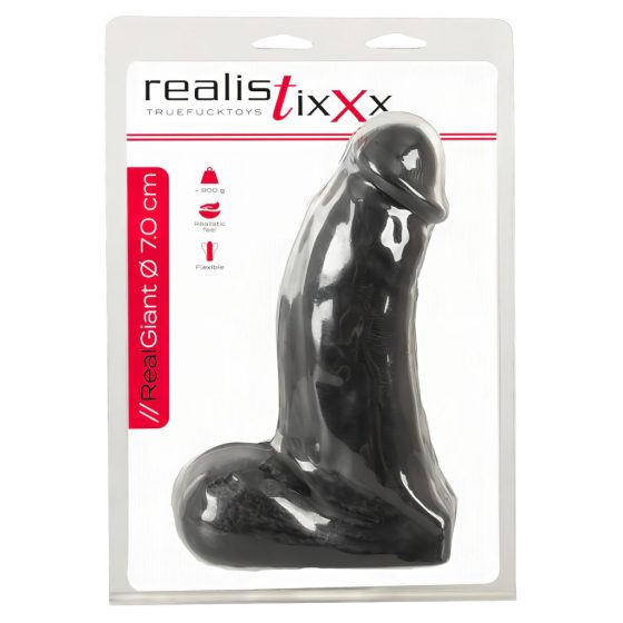 Realistixxx Giant - Big Balls Dildo - 22 cm (Black)