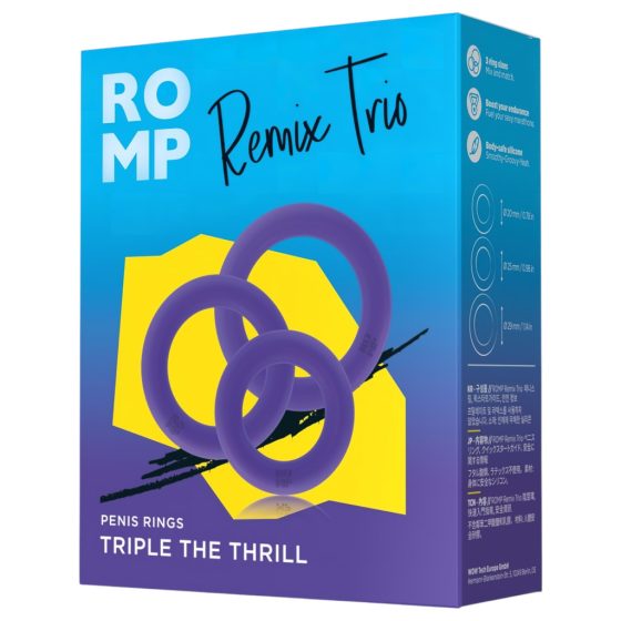 ROMP Remix Trio - Cock Ring Set - 3pcs (Purple)