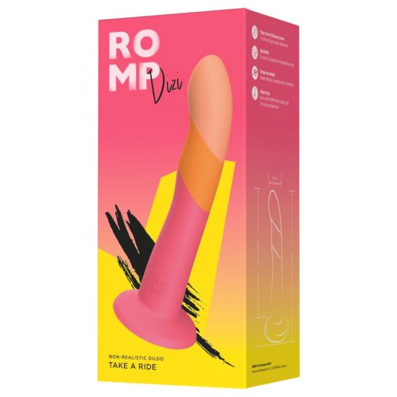 ROMP Dizi - Flexible Silicone Dildo (Pink-Orange)