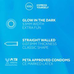 EXS Glow - glow-in-the-dark condom (3 pieces)