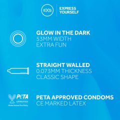 EXS Glow - Glow in the Dark Condoms (3 pack)