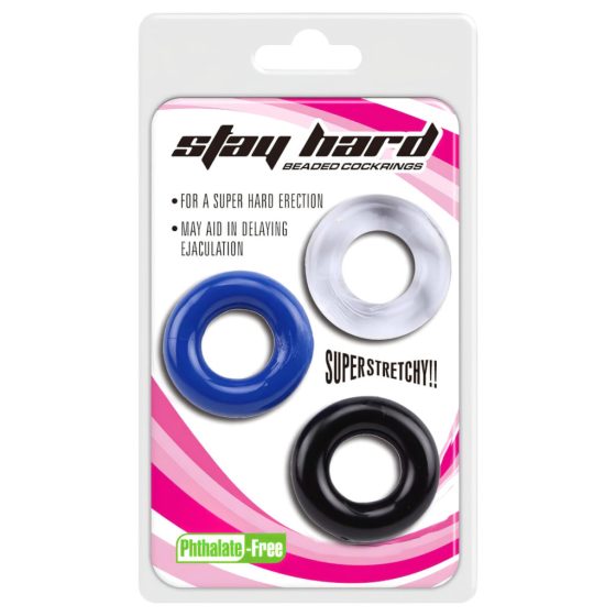 Lonely Stay Hard - Colored Penis Ring Set (3-piece)