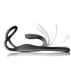   Rocks-Off - Rechargeable, Wireless Anal Vibrator with Penis Ring (Black)