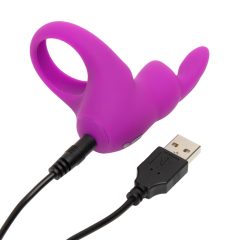 HappyRabbit Cock - Rechargeable Vibrating Cock Ring (Purple)