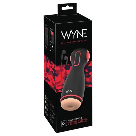 WYNE 06 - Rechargeable Vibrating Suction Masturbator (Black)